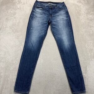 Big Star Jeans Women's‎ 26R Maddie Skinny Dark Wash Embroidered Whiskered Denim